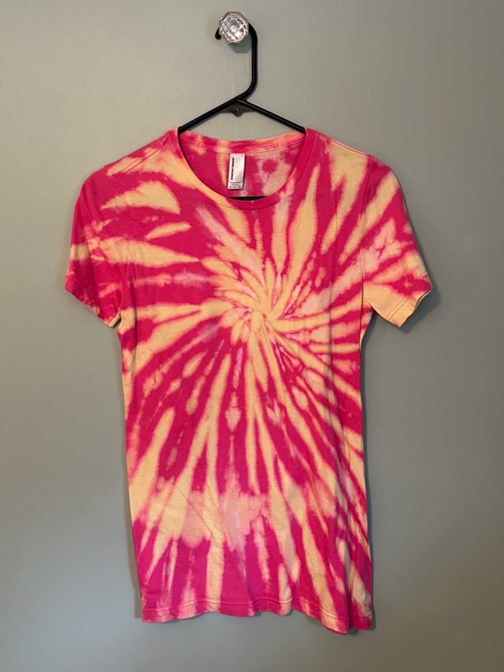 Pink and Yellow Spiral Tie-Dye Tee
